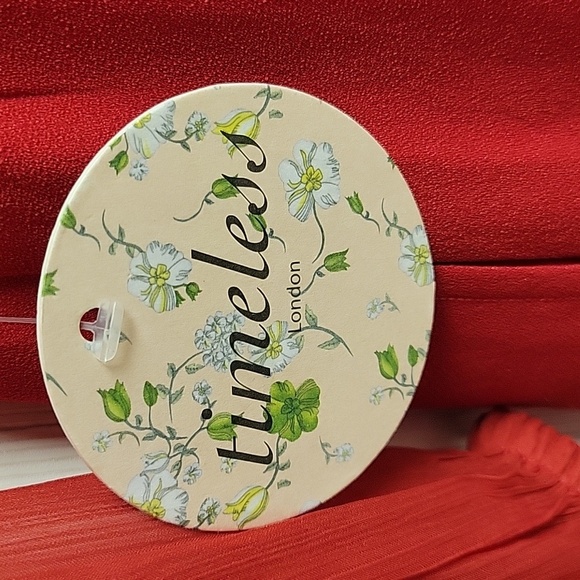 Timeless London Elegant Red Women's Cottagecore Midi  Dress. Sz 6 NWT - Picture 5 of 6